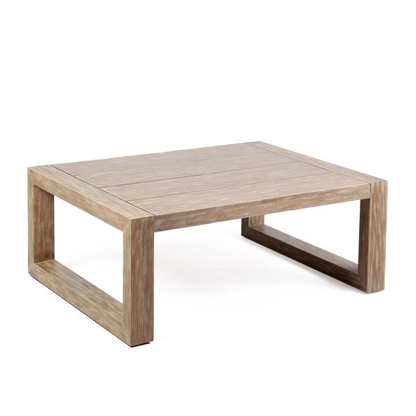 Armen Living 15 in. Paradise Outdoor Patio Coffee Table in Eucalyptus Wood & Teak LCPRCOLT